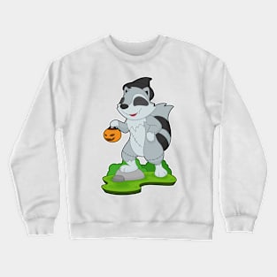 Racoon Halloween Pumpkin Crewneck Sweatshirt